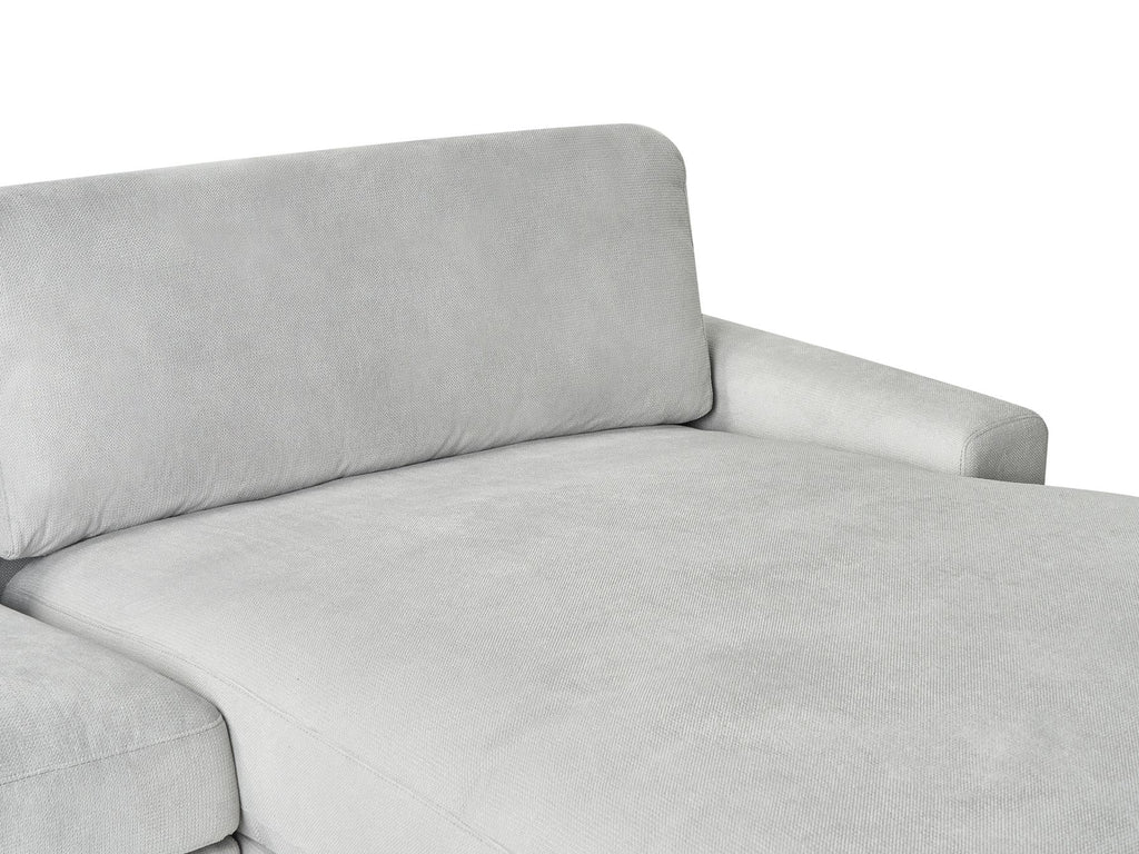 Corner Sofa MALOY Chenille Light Grey 3 Seater Left Hand