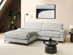 Corner Sofa MALOY Chenille Light Grey 3 Seater Right Hand