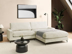 Corner Sofa MALOY Chenille Off-White 3 Seater Left Hand