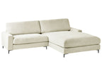 Corner Sofa MALOY Chenille Off-White 3 Seater Left Hand
