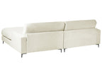Corner Sofa MALOY Chenille Off-White 3 Seater Left Hand