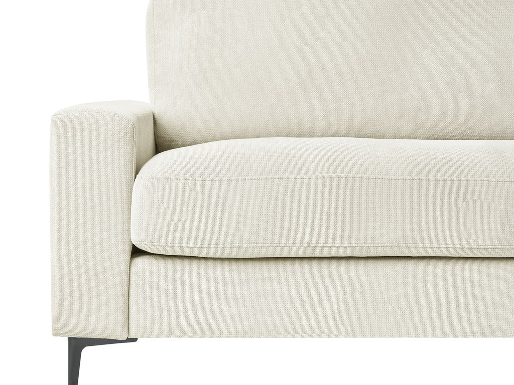 Corner Sofa MALOY Chenille Off-White 3 Seater Left Hand