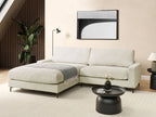 Corner Sofa MALOY Chenille Off-White 3 Seater Right Hand