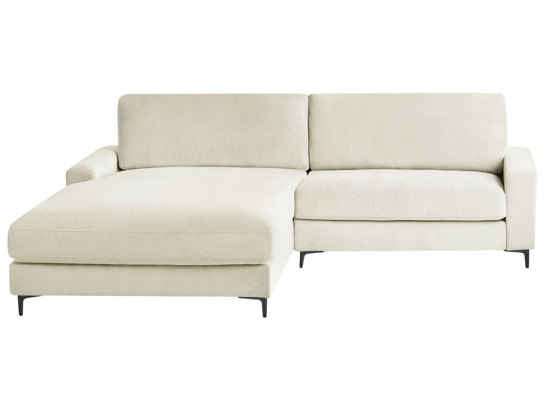 Corner Sofa MALOY Chenille Off-White 3 Seater Right Hand