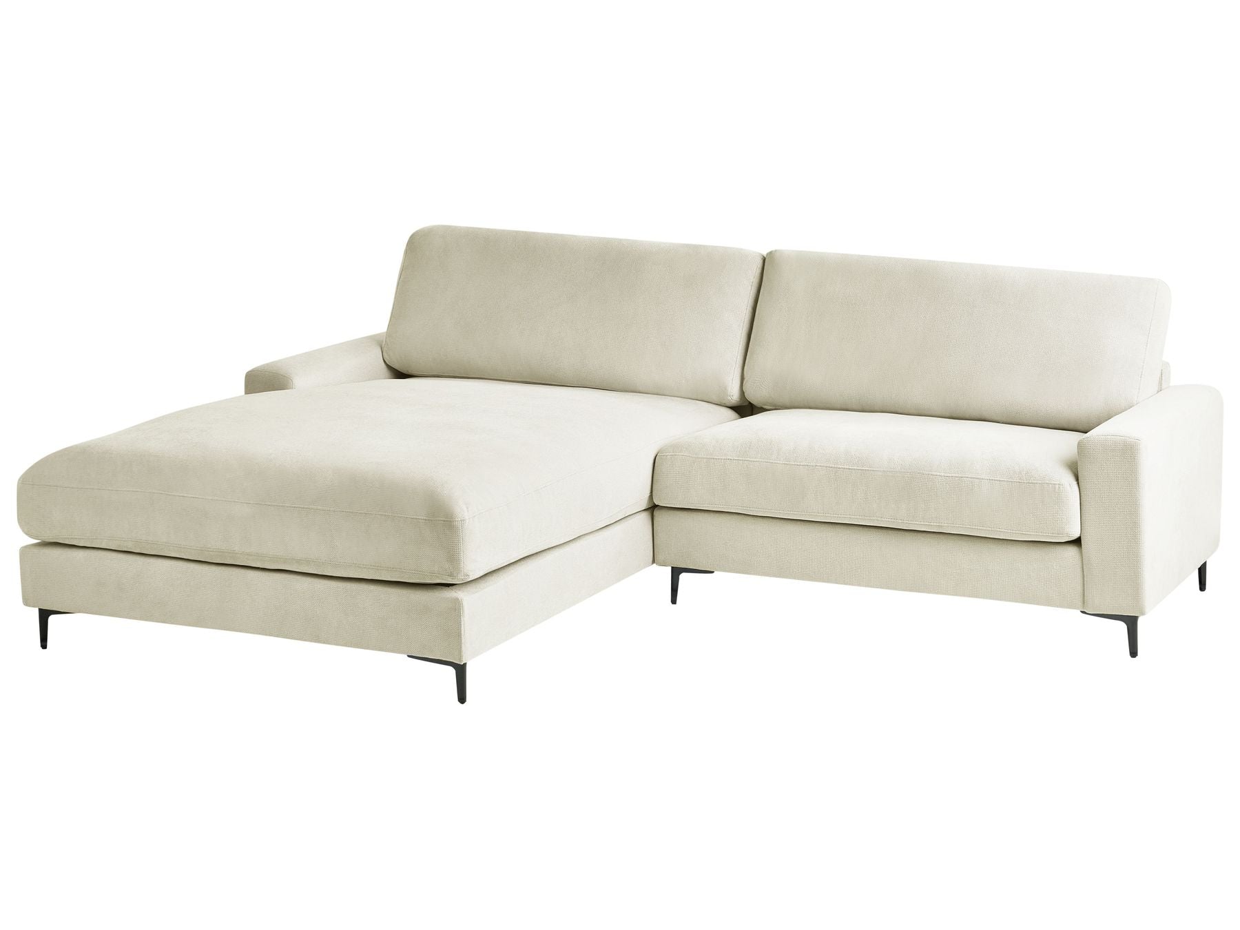 Corner Sofa MALOY Chenille Off-White 3 Seater Right Hand