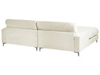 Corner Sofa MALOY Chenille Off-White 3 Seater Right Hand