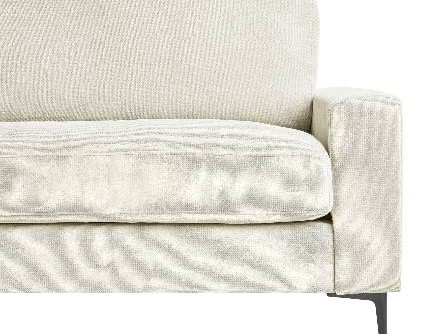 Corner Sofa MALOY Chenille Off-White 3 Seater Right Hand