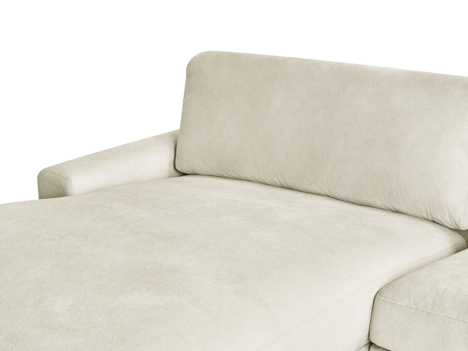Corner Sofa MALOY Chenille Off-White 3 Seater Right Hand