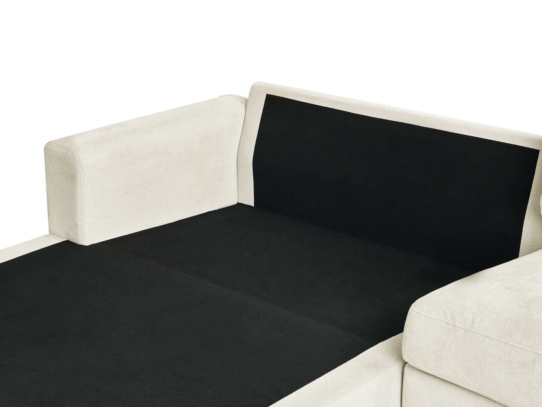 Corner Sofa MALOY Chenille Off-White 3 Seater Right Hand