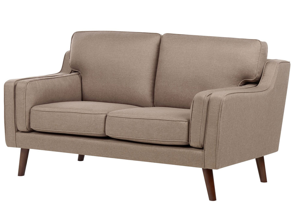 2 Seater Fabric Sofa Light Brown LOKKA