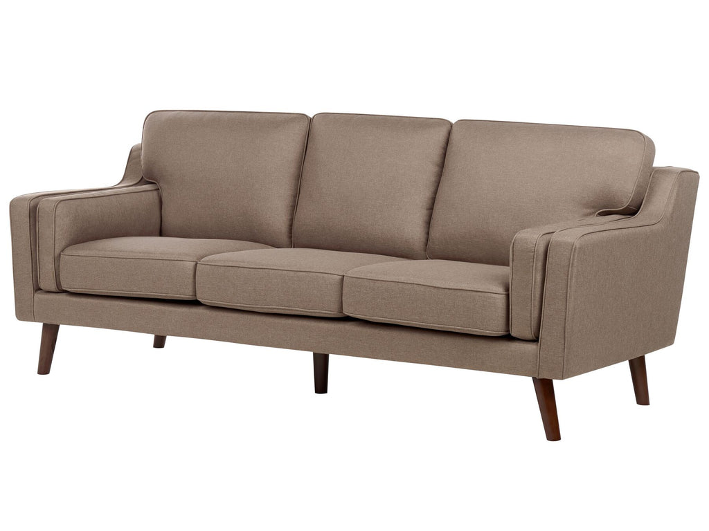 3 Seater Fabric Sofa Brown LOKKA