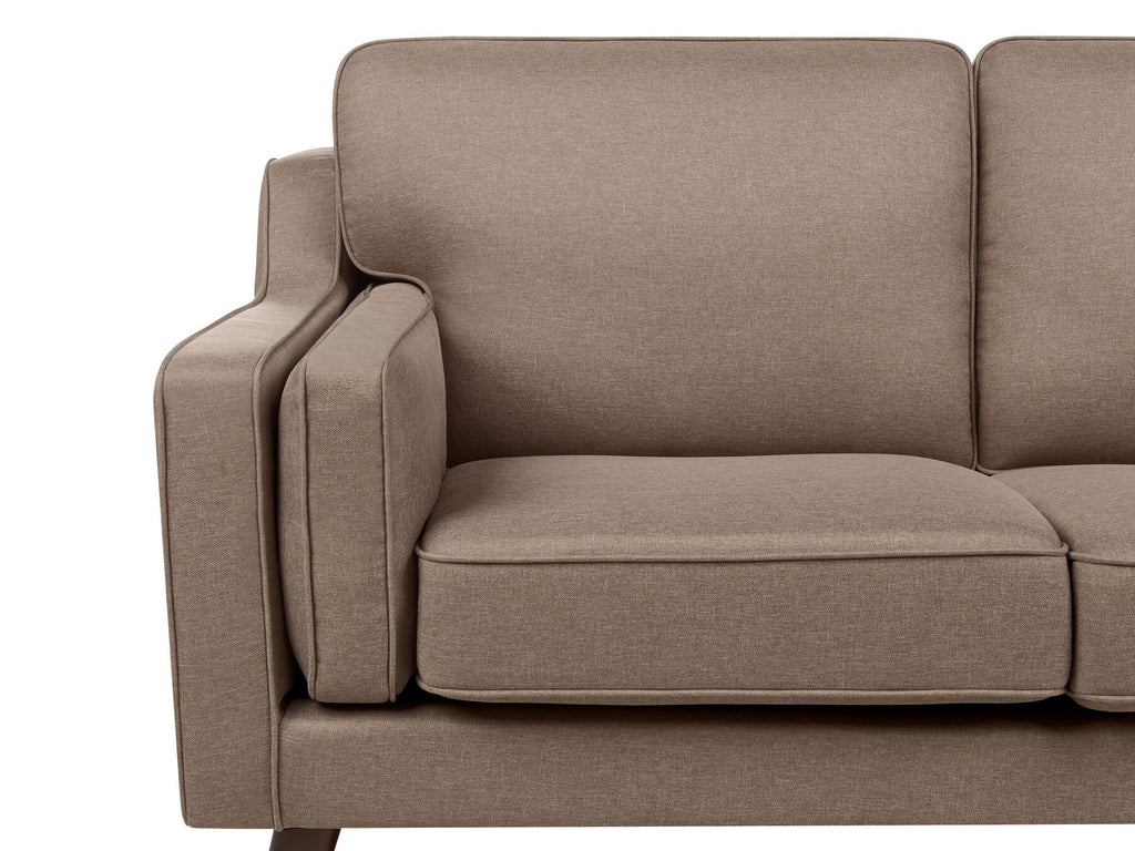 3 Seater Fabric Sofa Brown LOKKA