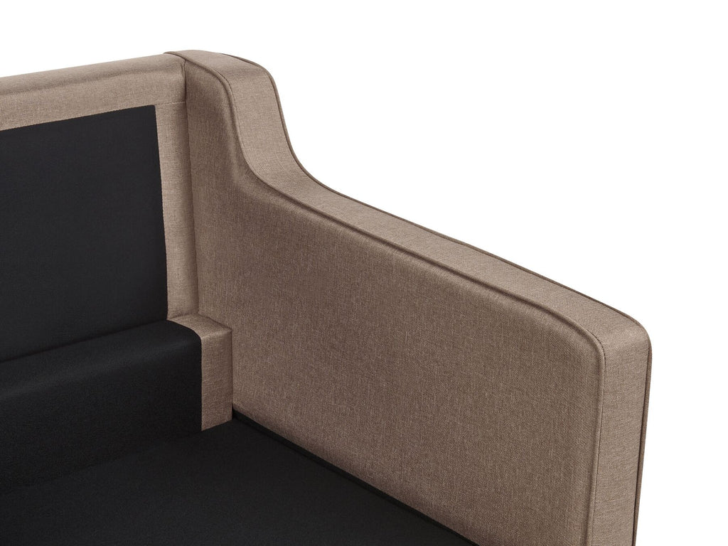 3 Seater Fabric Sofa Brown LOKKA
