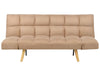 Sofa Bed Fabric Light Brown 2 Seater