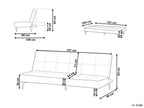 Sofa Bed ESSVIK Fabric Light Grey 3 Seater