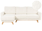 Corner Sofa Bed SIRO Boucle Off-White with Storage 3 Seater Right Hand