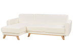 Corner Sofa Bed SIRO Boucle Off-White with Storage 3 Seater Right Hand