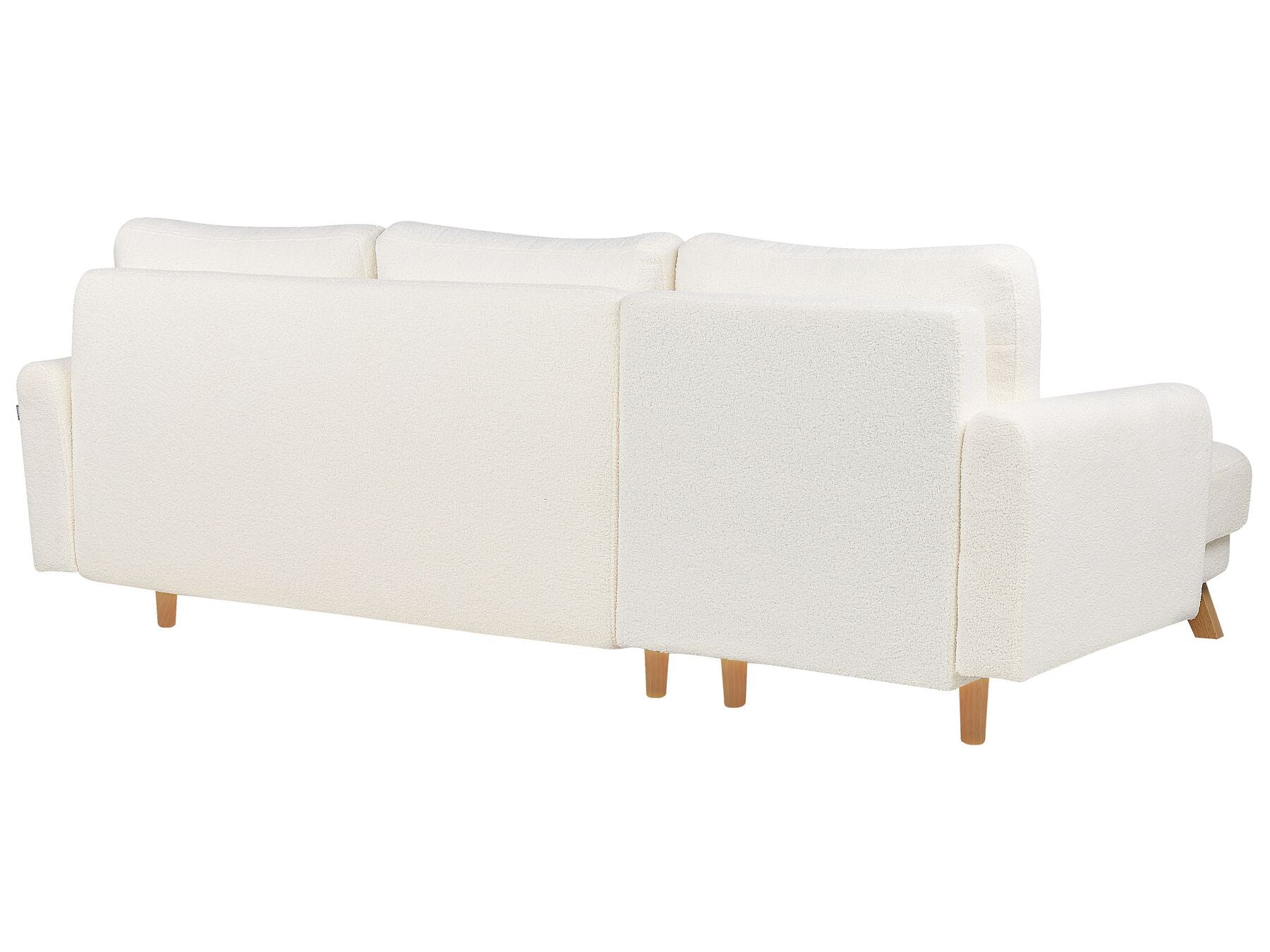 Corner Sofa Bed SIRO Boucle Off-White with Storage 3 Seater Right Hand