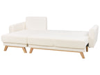 Corner Sofa Bed SIRO Boucle Off-White with Storage 3 Seater Right Hand