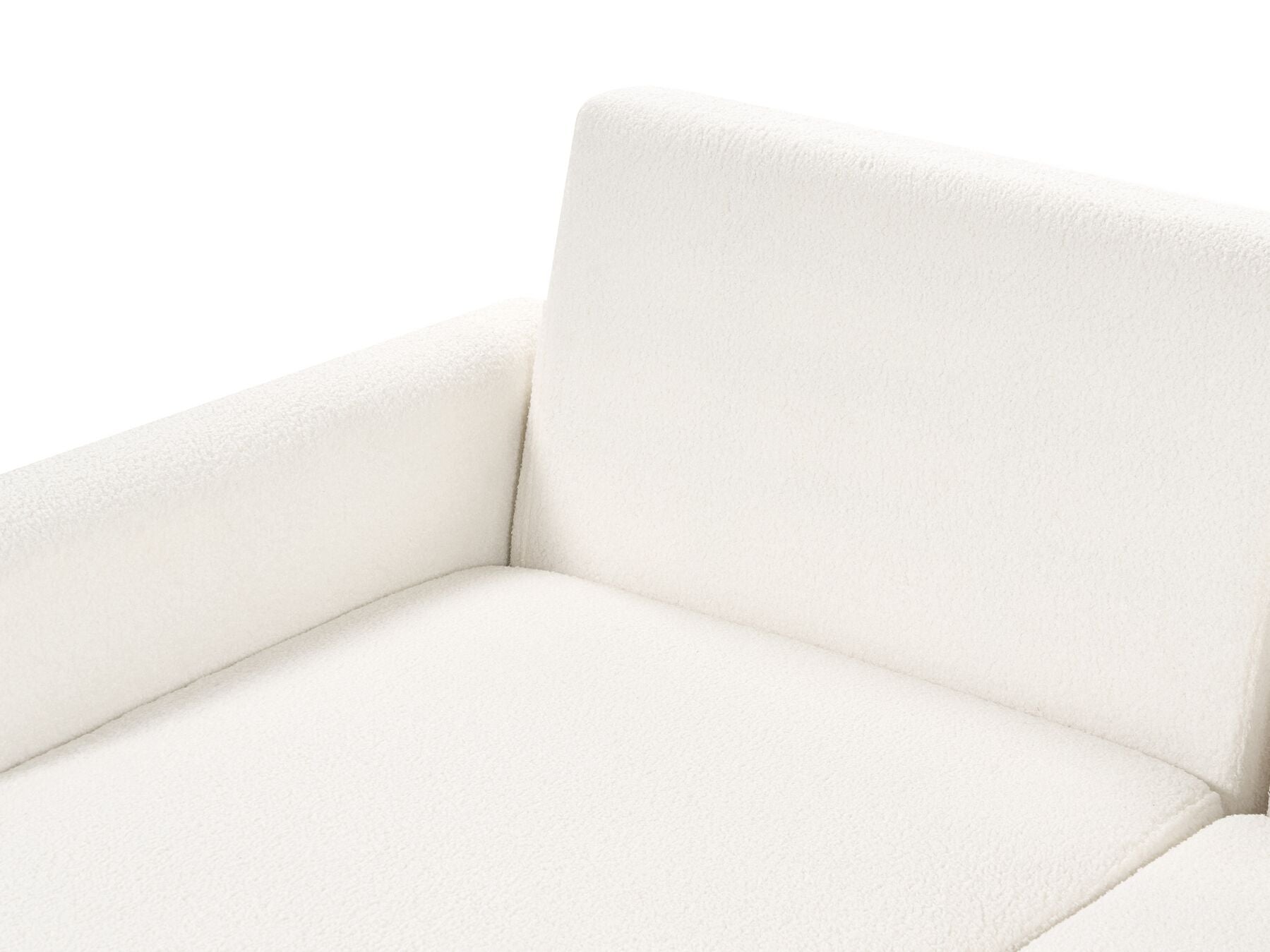Corner Sofa Bed SIRO Boucle Off-White with Storage 3 Seater Right Hand