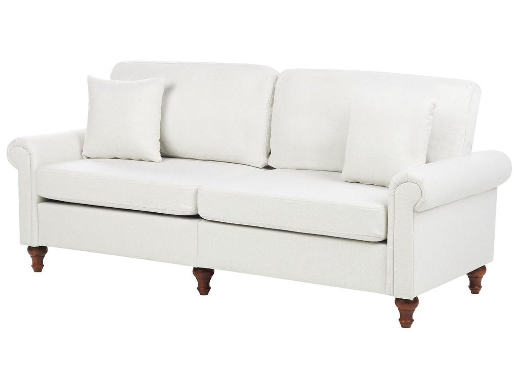 3 Seater Fabric Sofa White GINNERUP