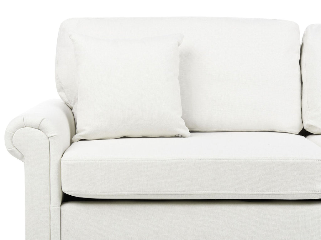 3 Seater Fabric Sofa White GINNERUP