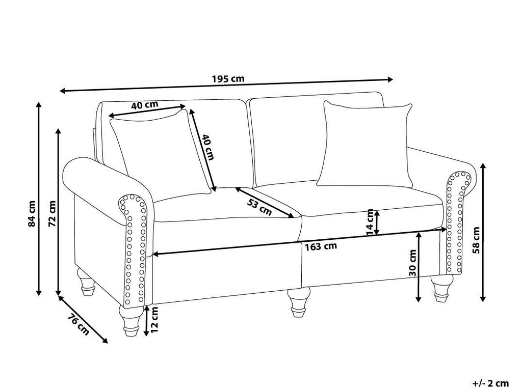 3 Seater Fabric Sofa White GINNERUP