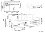 Corner Sofa Bed SIRO Boucle Off-White with Storage 3 Seater Right Hand