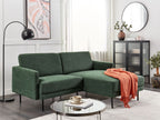 Corner Sofa BREDA Fabric Dark Green 2 Seater Left Hand