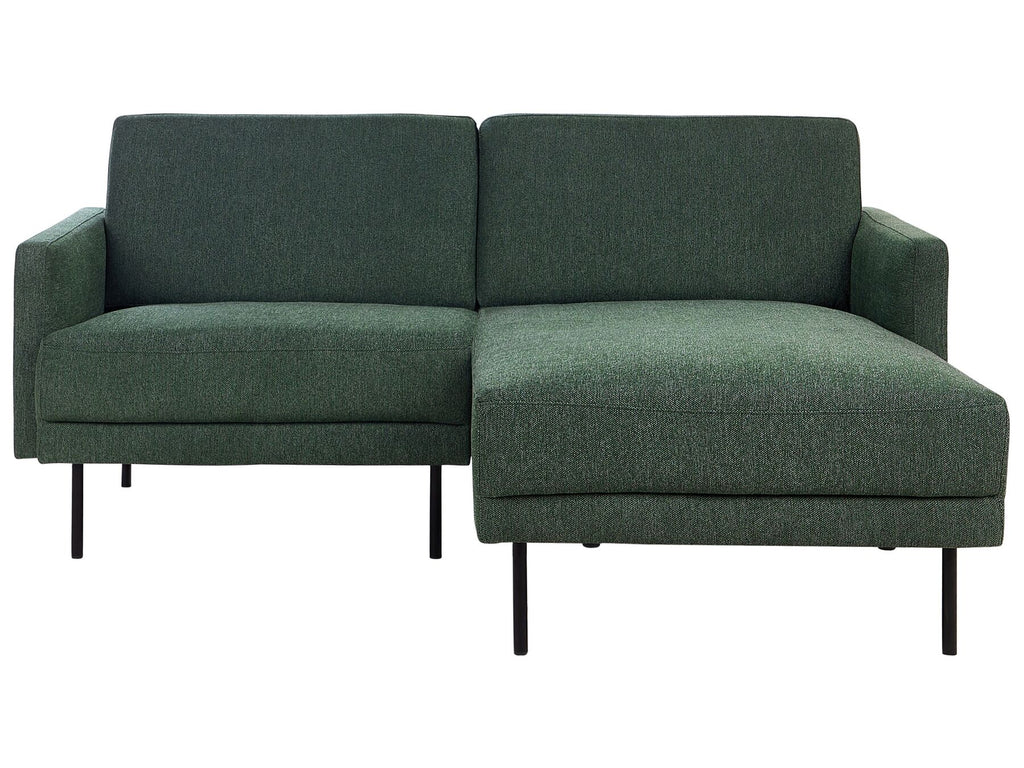 Corner Sofa BREDA Fabric Dark Green 2 Seater Left Hand