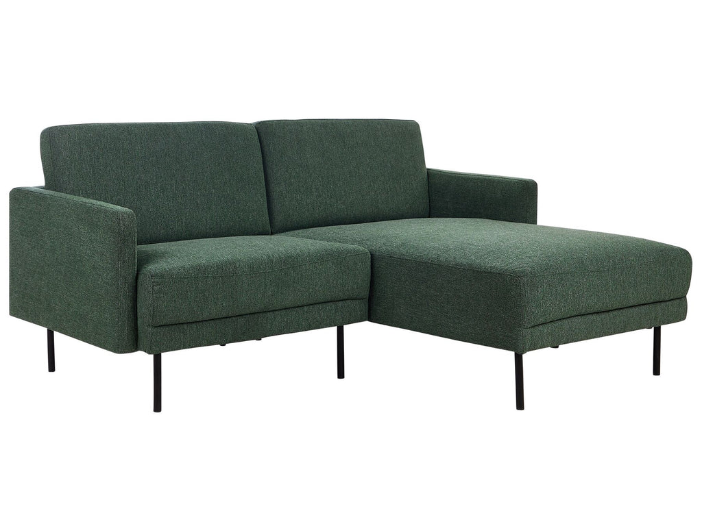 Corner Sofa BREDA Fabric Dark Green 2 Seater Left Hand