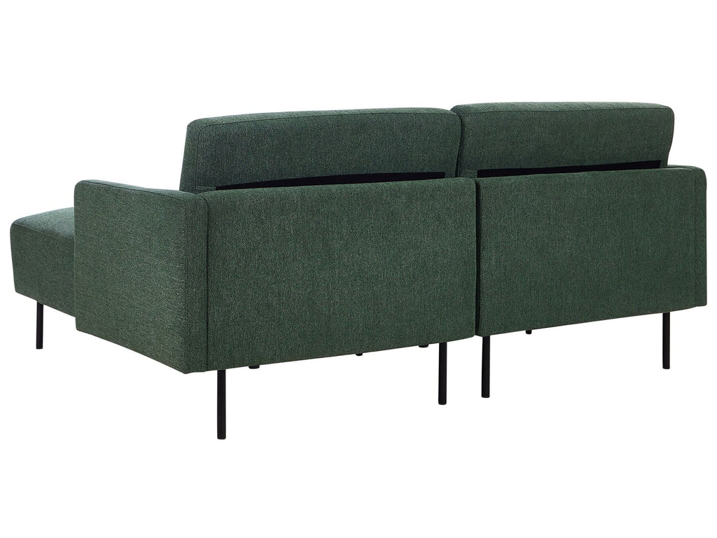 Corner Sofa BREDA Fabric Dark Green 2 Seater Left Hand