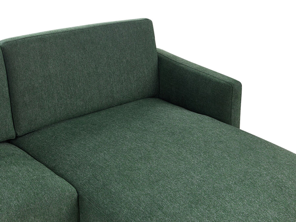 Corner Sofa BREDA Fabric Dark Green 2 Seater Left Hand