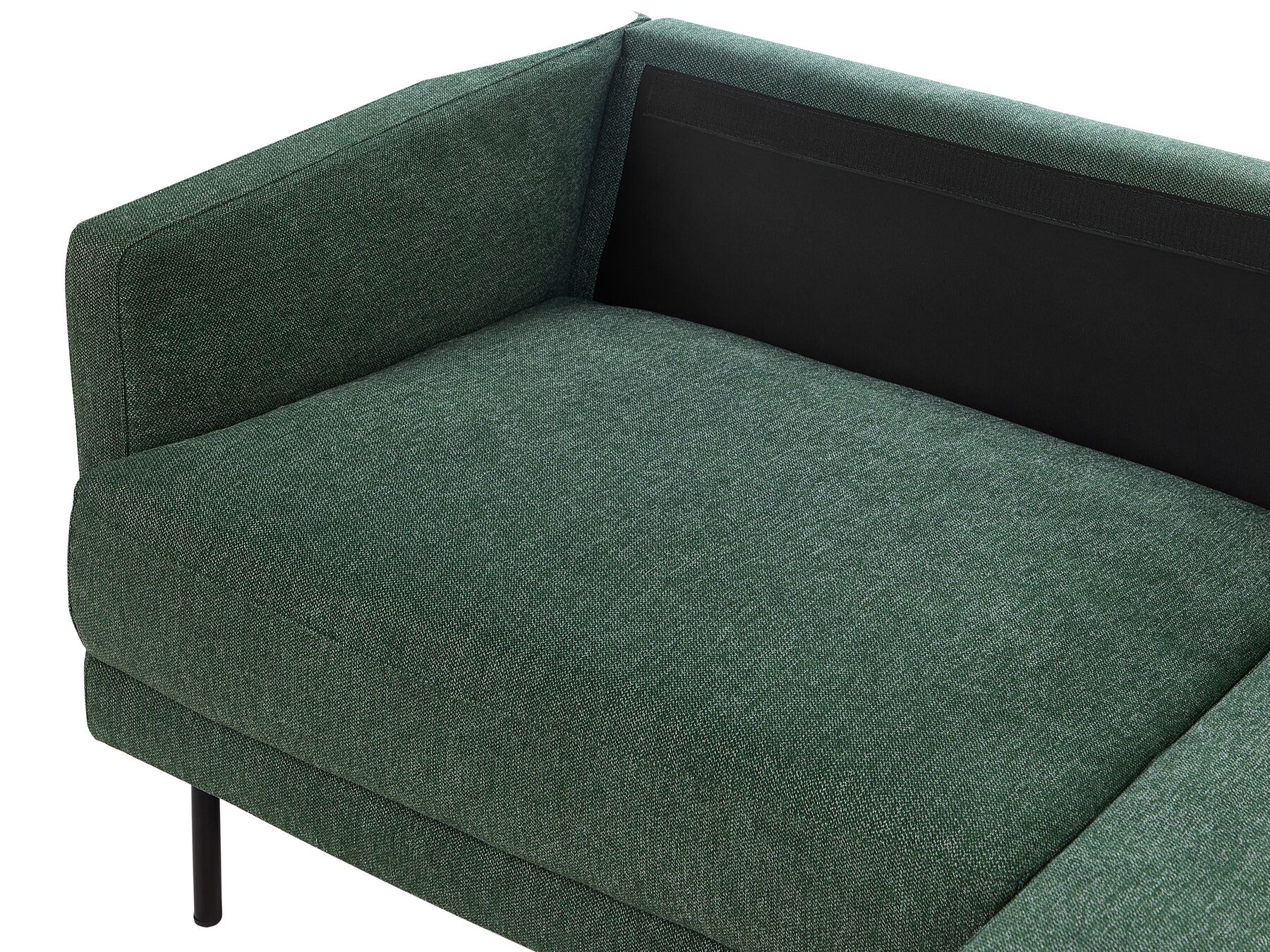 Corner Sofa BREDA Fabric Dark Green 2 Seater Left Hand