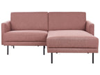 Corner Sofa BREDA Fabric Pink 2 Seater Left Hand