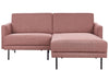 Corner Sofa Fabric Pink 2 Seater Left Hand