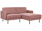 Corner Sofa BREDA Fabric Pink 2 Seater Left Hand