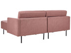 Corner Sofa BREDA Fabric Pink 2 Seater Left Hand