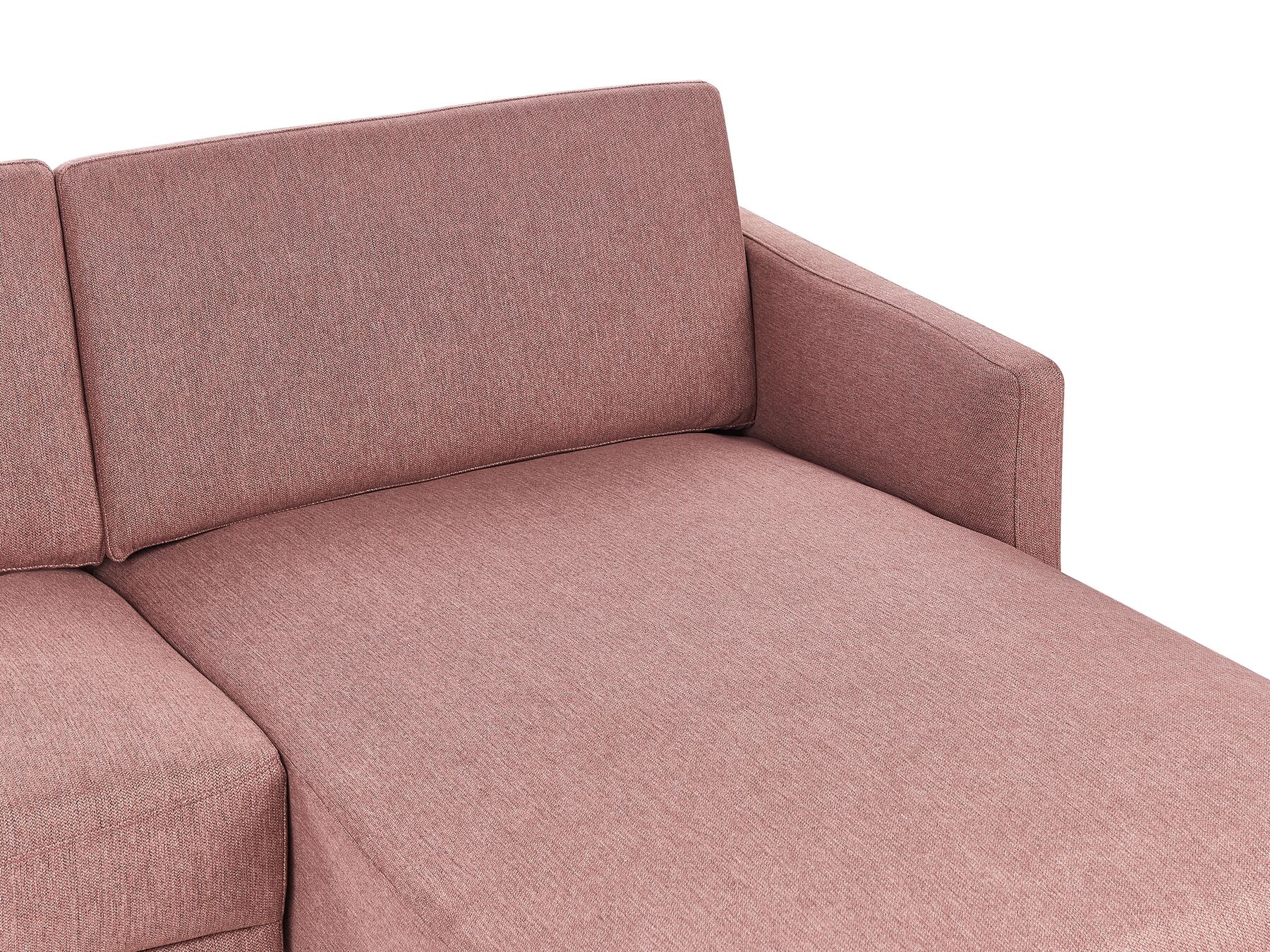 Corner Sofa BREDA Fabric Pink 2 Seater Left Hand