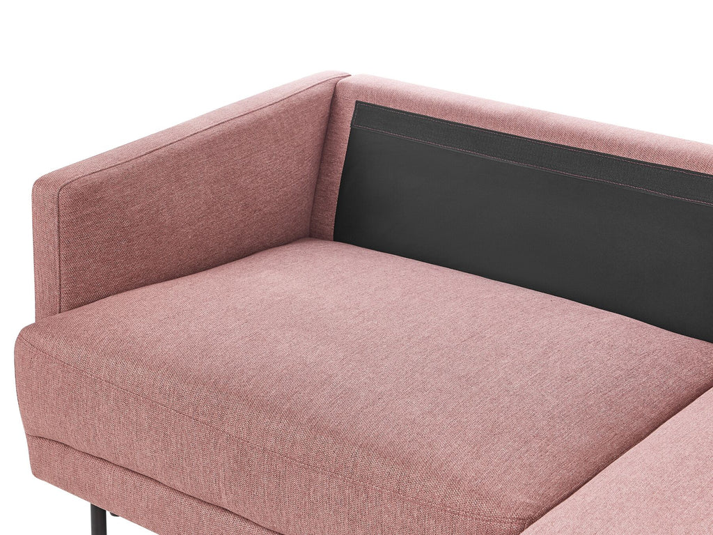 Corner Sofa BREDA Fabric Pink 2 Seater Left Hand