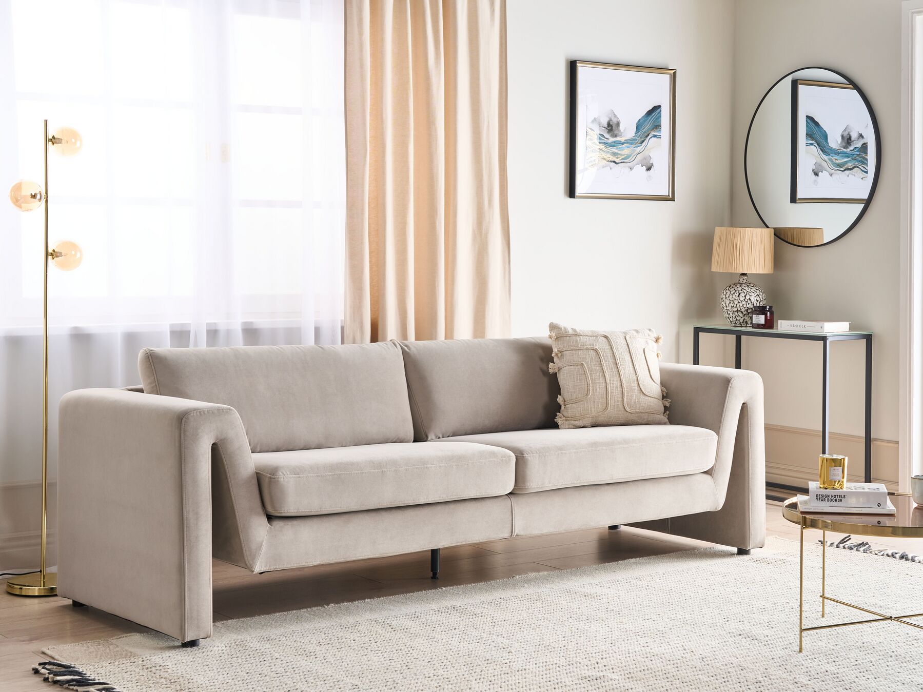 Velvet Sofa Taupe MAUNU