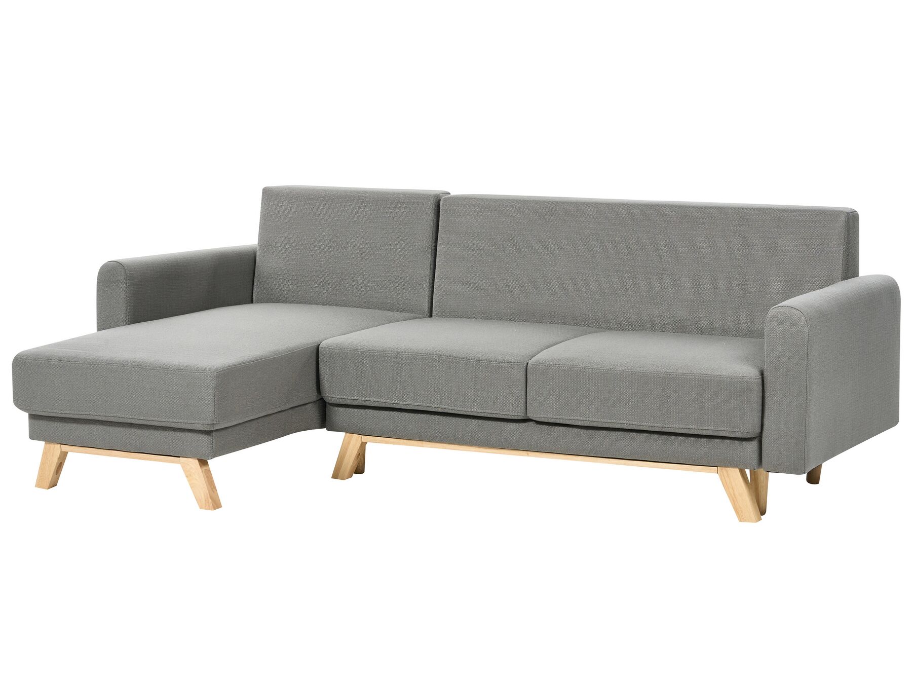 Corner Sofa Bed SIRO Fabric Grey with Storage 3 Seater Right Hand