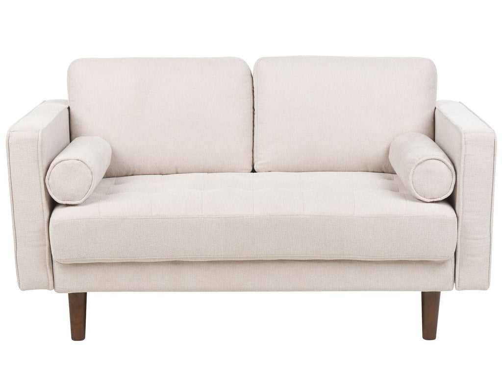 2 Seater Fabric Sofa Beige NURMO