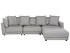 3 Seater Fabric Sofa with Ottoman Light Grey