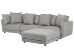 3 Seater Fabric Sofa with Ottoman Light Grey SIGTUNA