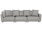3 Seater Fabric Sofa with Ottoman Light Grey SIGTUNA