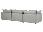 3 Seater Fabric Sofa with Ottoman Light Grey SIGTUNA