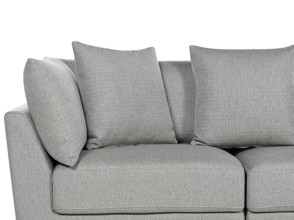 3 Seater Fabric Sofa with Ottoman Light Grey SIGTUNA