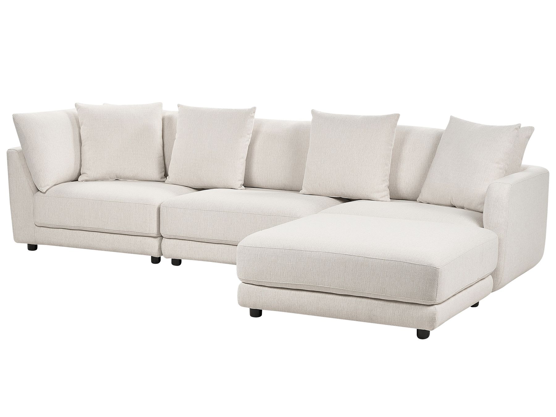 3 Seater Fabric Sofa with Ottoman Off-White SIGTUNA