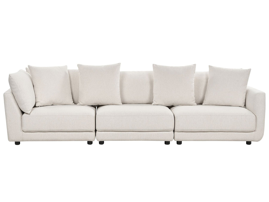 3 Seater Fabric Sofa with Ottoman Off-White SIGTUNA